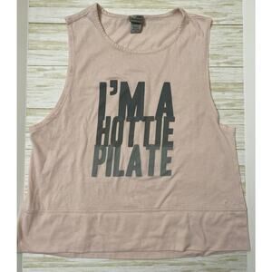 CHAMPION Womens size M pink sleeveless graphic print tank "hottie pilate'